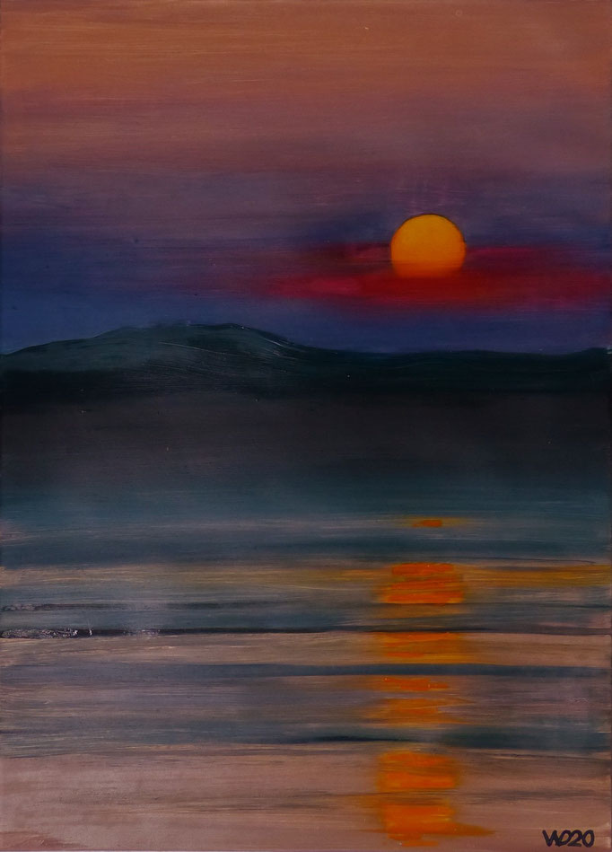 Sunset 31 - 24 x 33 cm  Ölfarbe auf Papier   45.00 €