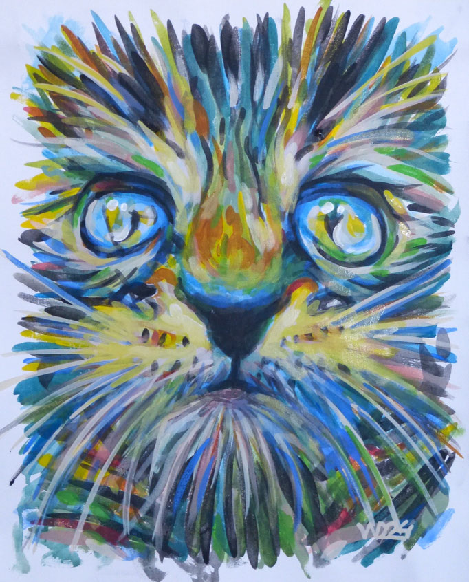 Kätzchen - 44 x 54 cm   Acrylfarbe auf Leinwand  100.00 €