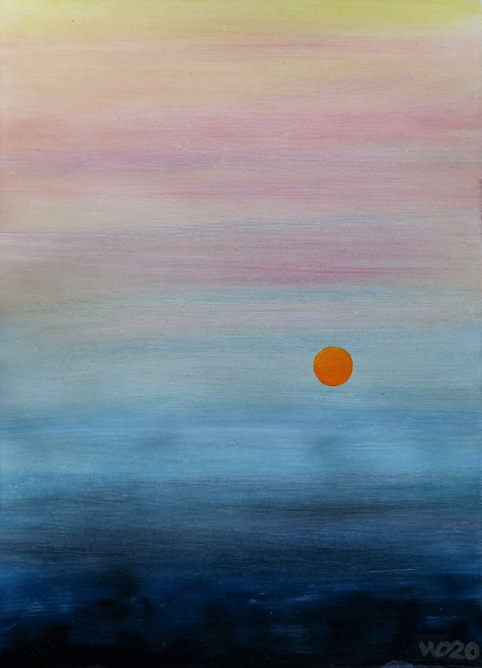 Sunset 63 - 24 x 33 cm  Ölfarbe auf Papier   45.00 €