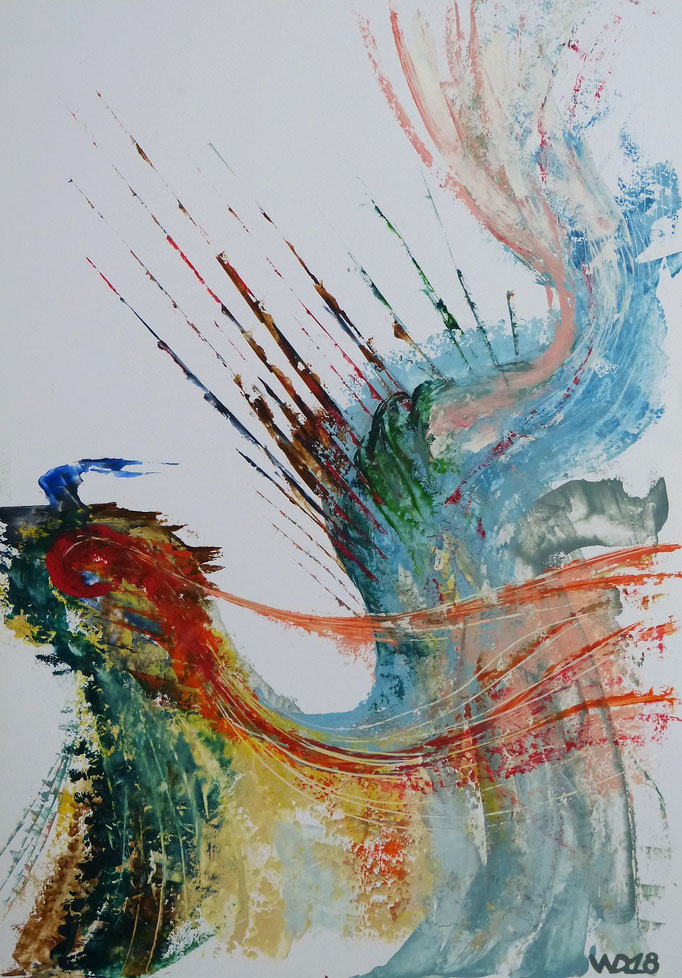 517  - Dragon 2- 33 x 48 cm  Ölfarbe auf`s Papier    49.00 €