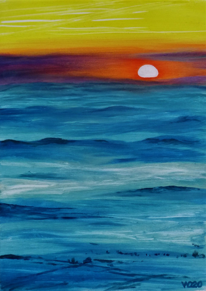 Sunset 79 - 24 x 33 cm  Ölfarbe auf Papier   45.00 €