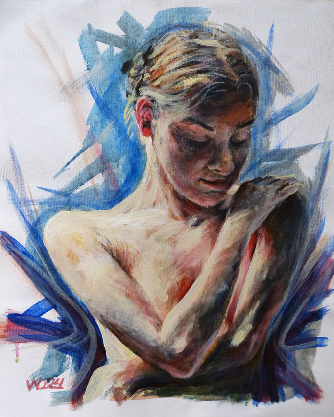 Schamgefühl - 44 x 54 cm   Acrylfarbe auf Leinwand  80.00 €