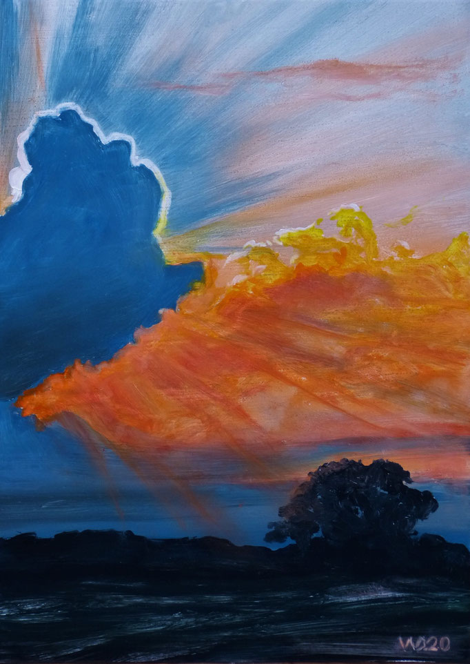 Sunset 74 - 24 x 33 cm  Ölfarbe auf Papier   45.00 €