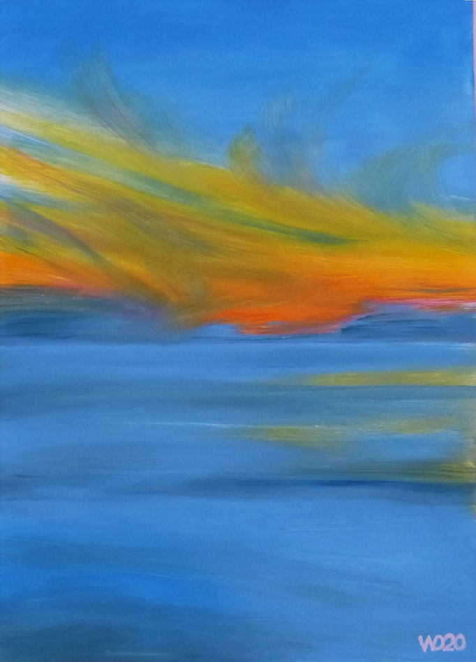 Sunset 27 - 24 x 33 cm  Ölfarbe auf Papier   45.00 €