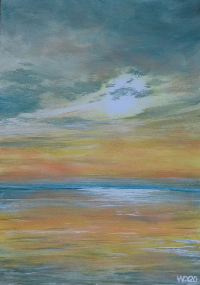 Sunset 57 - 24 x 33 cm  Ölfarbe auf Papier   45.00 €
