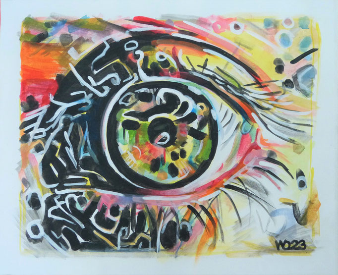 Iridologie - 44 x 54 cm  Acrylfarbe auf Leinwand   70.00 €