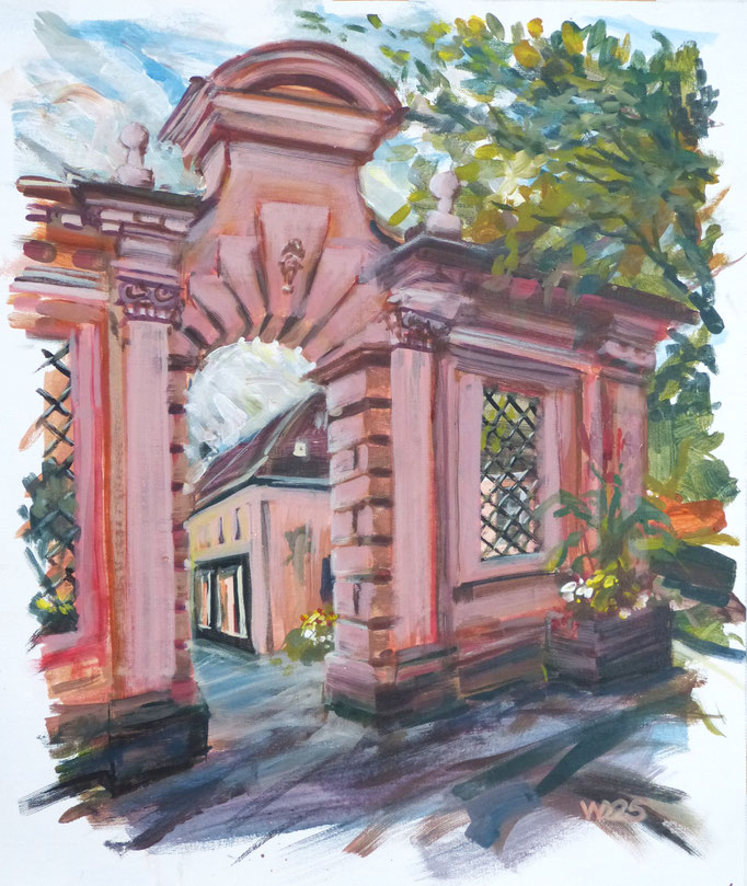 Museumstor Rastatt - 46 x 55 cm  Acrylfarbe auf Leinwand  100.00 €