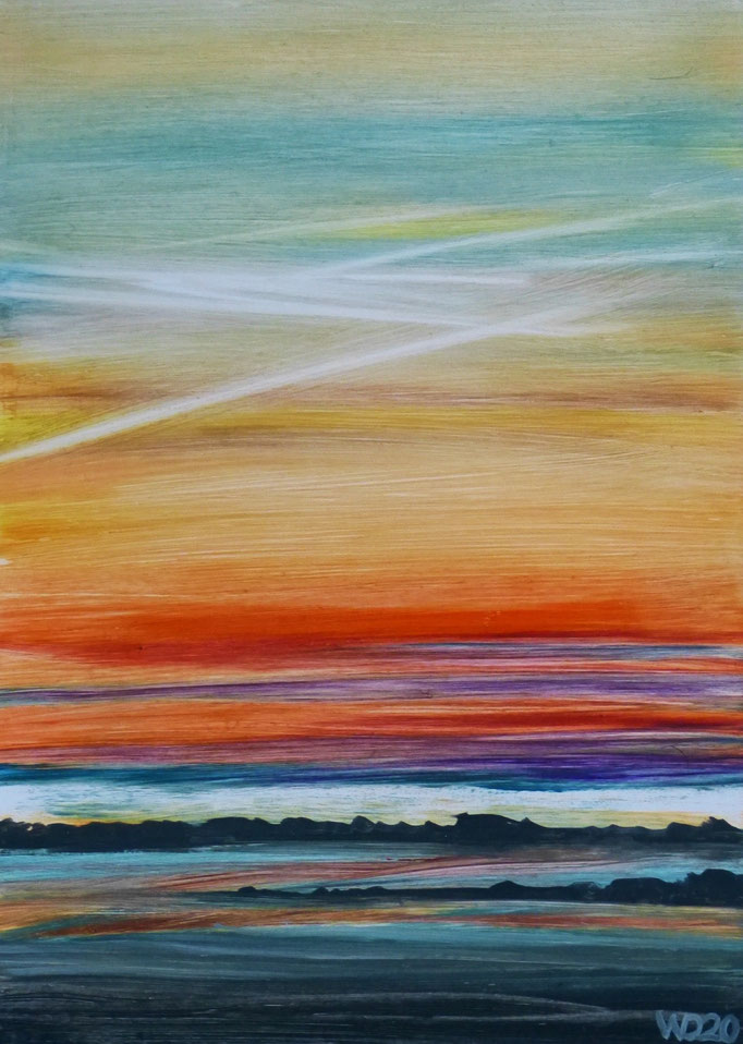 Sunset 77 - 24 x 33 cm  Ölfarbe auf Papier   45.00 €