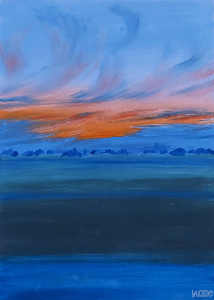 Sunset 26 - 24 x 33 cm  Ölfarbe auf Papier   45.00 €