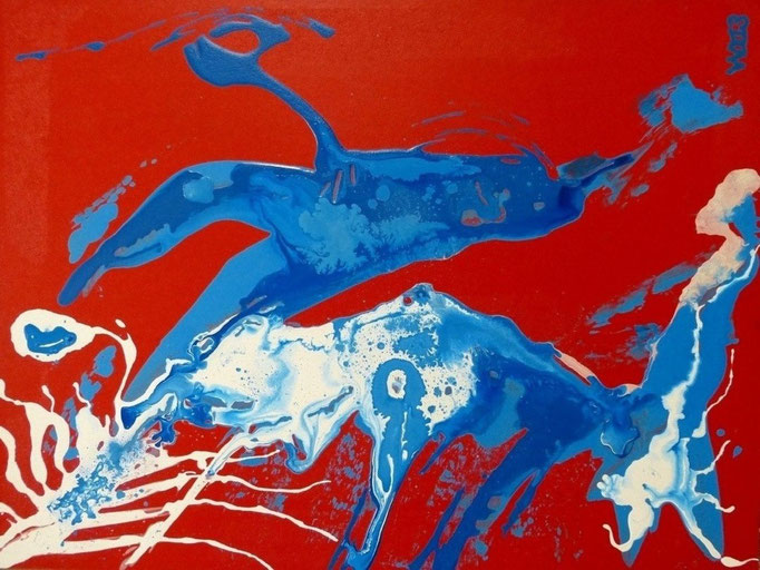 Red Skorpions - 60 x80 x 2,5 cm  Acrylfarbe, Schlussfirnis, Hartfaserplatte auf Holzrahmen, Schlussfirnis  109 €