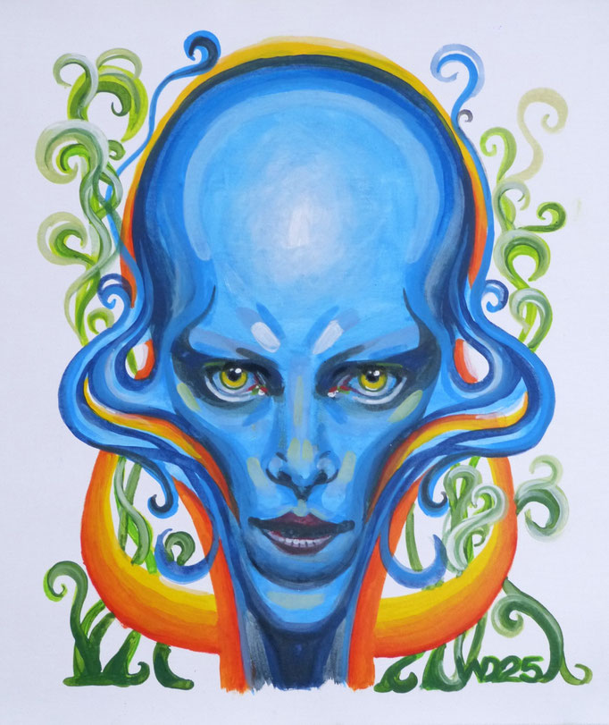 Alien - 46 x 55 cm   Acrylfarbe auf Leinwand  130.00 €
