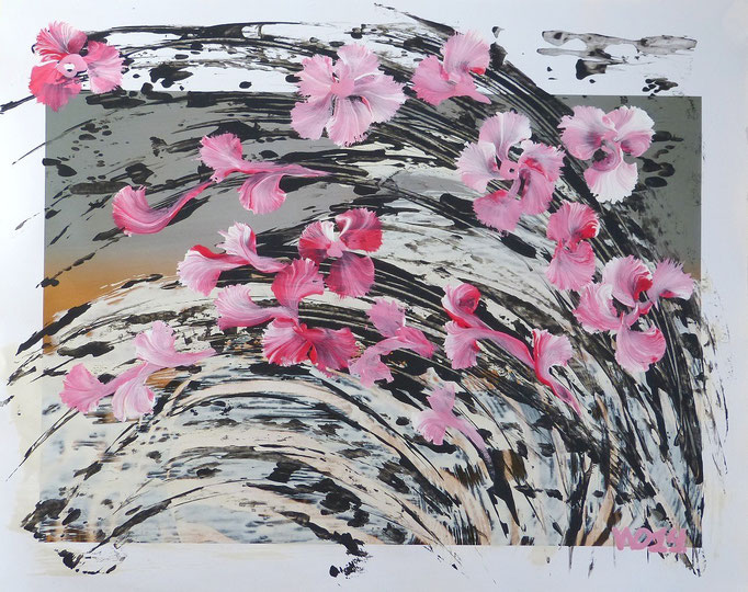 Sakura - 40 x 50 cm   Acrylfarbe, Papier  100.00 €