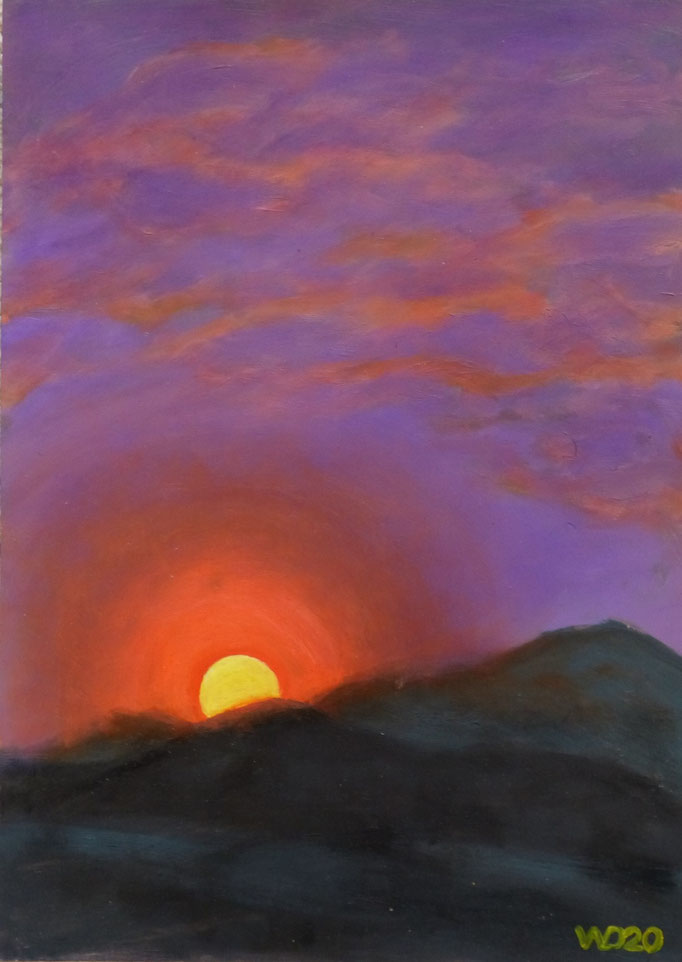 Sunset 5 - 24 x 33 cm  Ölfarbe auf Papier   45.00 €