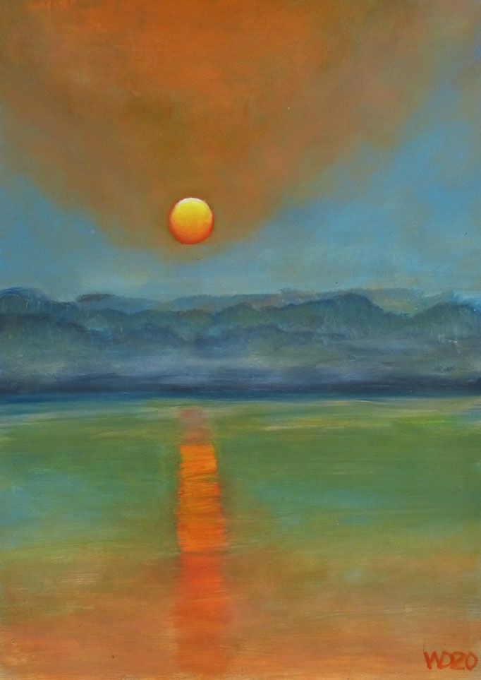 Sunset 7 - 24 x 33 cm  Ölfarbe auf Papier   45.00 €