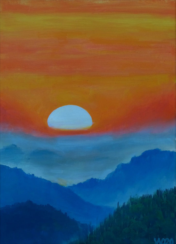 Sunset 18 - 24 x 33 cm  Ölfarbe auf Papier   45.00 €