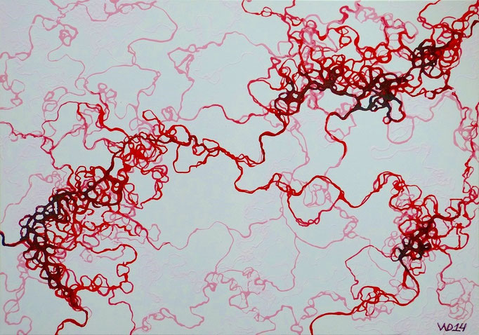 Die purpurnen Flüsse des Lebens - 70 x 100cm Acrylfarbe, Schlussfirnis   250€