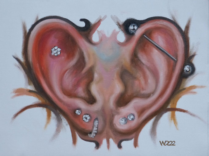 Butterfly Piercing  -  40 x 53 cm  Ölfarbe auf Leinwand   70.00 €