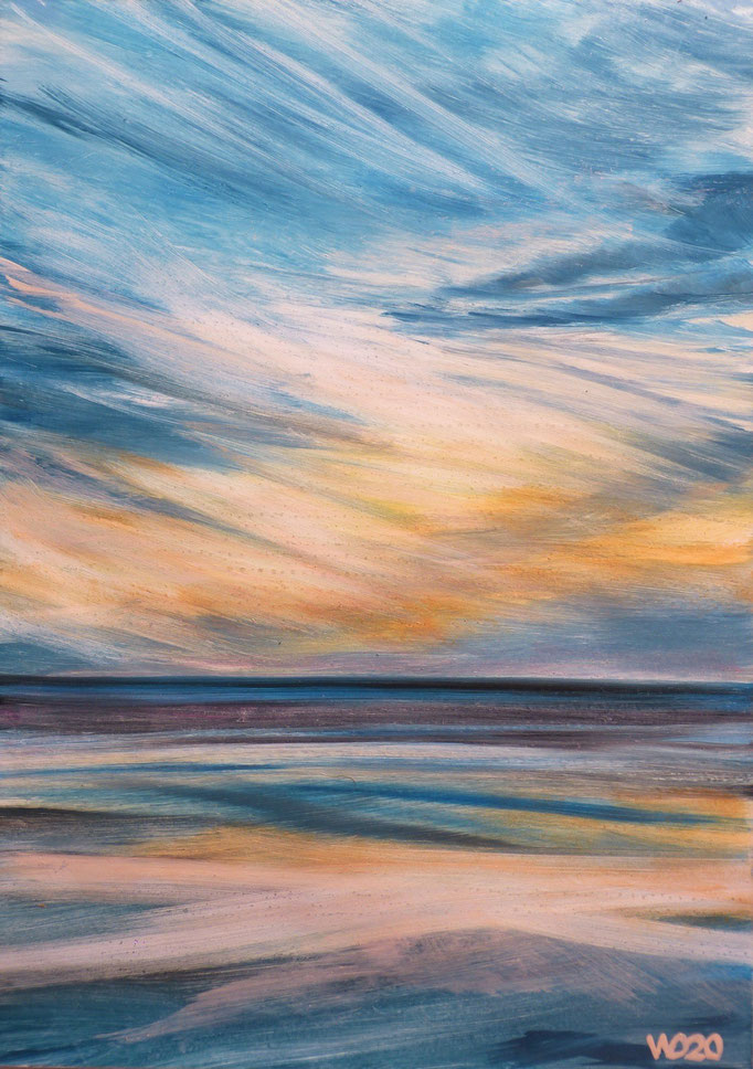 Sunset 53 - 24 x 33 cm  Ölfarbe auf Papier   45.00 €