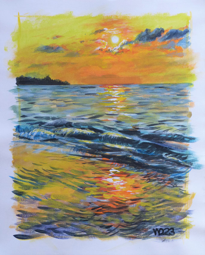 Sunset 88 - 44 x 54 cm  Acrylfarbe auf Leinwand   60.00 €