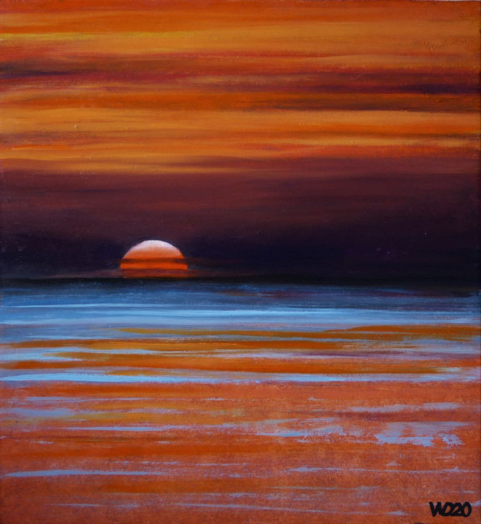 Sunset 3 - 285 x 305 mm  Ölfarbe auf 3mm MDF-Platte   45.00 €