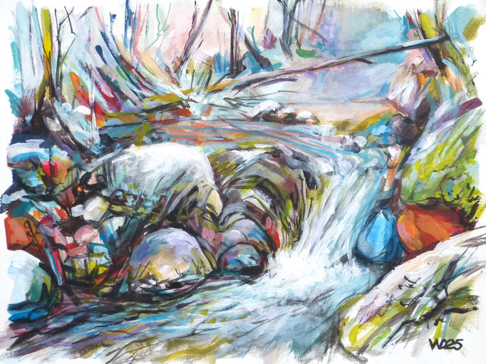 Laubach - 40 x 52 cm  Acrylfarbe auf Leinwand  100.00 €
