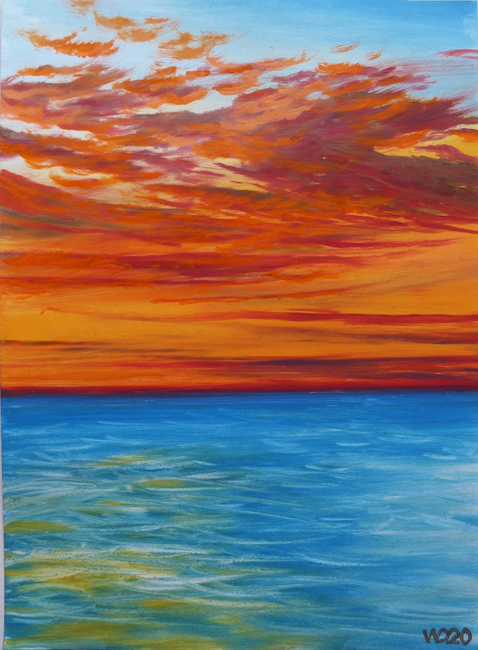 Sunset 68 - 24 x 33 cm  Ölfarbe auf Papier   45.00 €