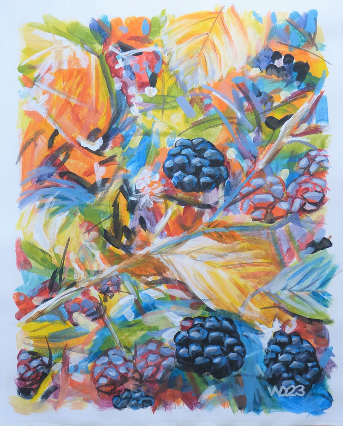 Brombeeren - 44 x 54 cm  Acrylfarbe auf Leinwand   80.00 €