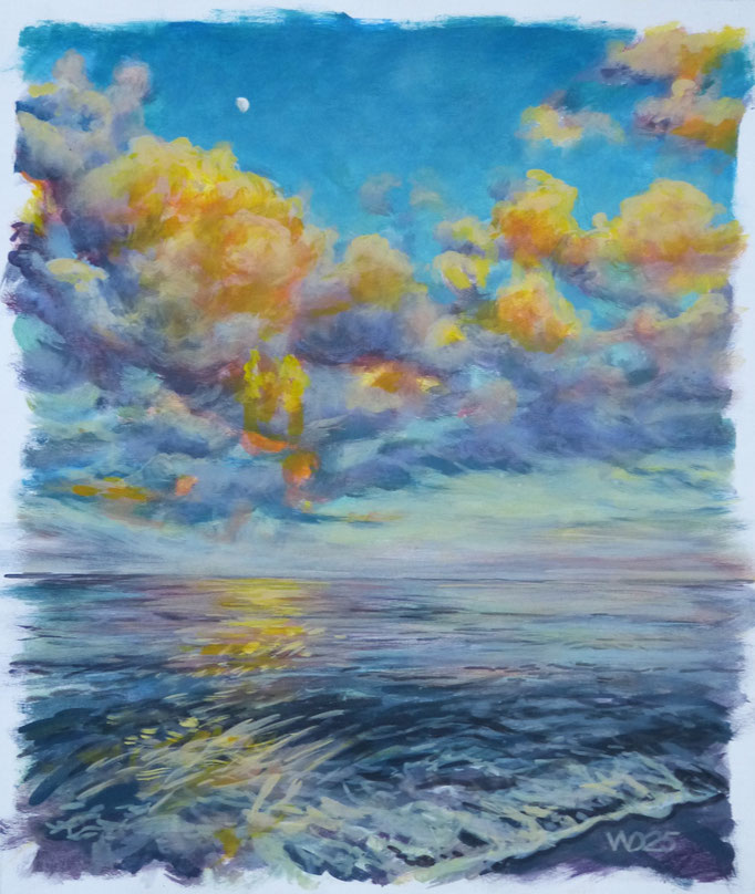 Ruhige Wellen - 46 x 55 cm  Acrylfarbe auf Leinwand  100.00 €