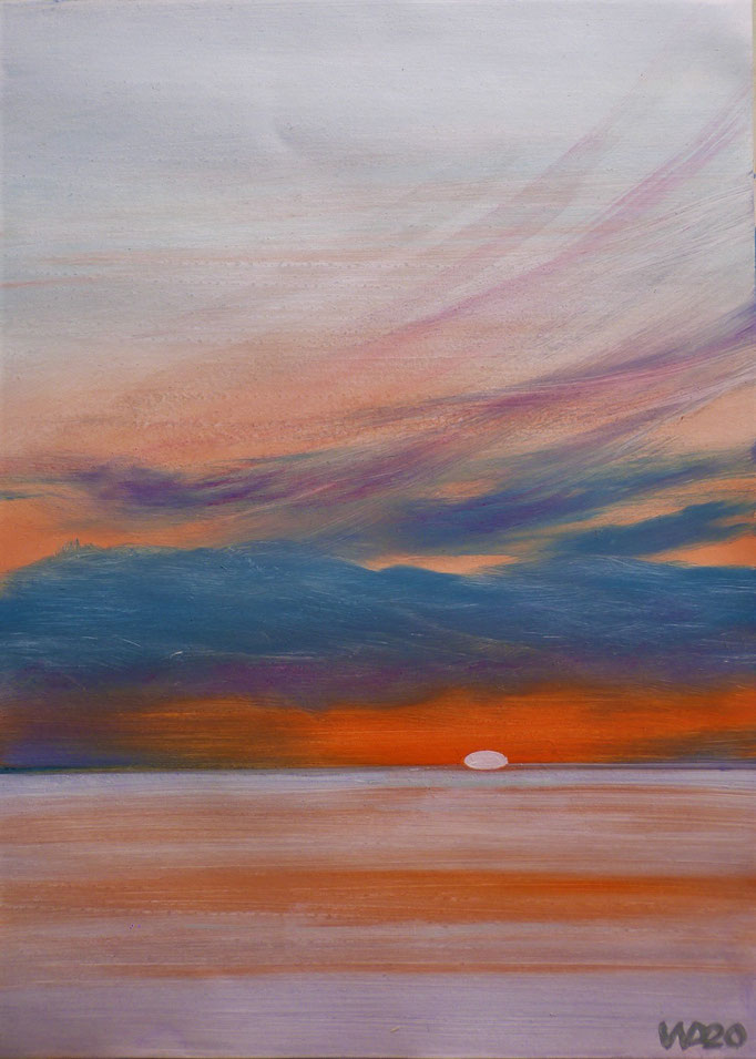 Sunset 52 - 24 x 33 cm  Ölfarbe auf Papier   45.00 €
