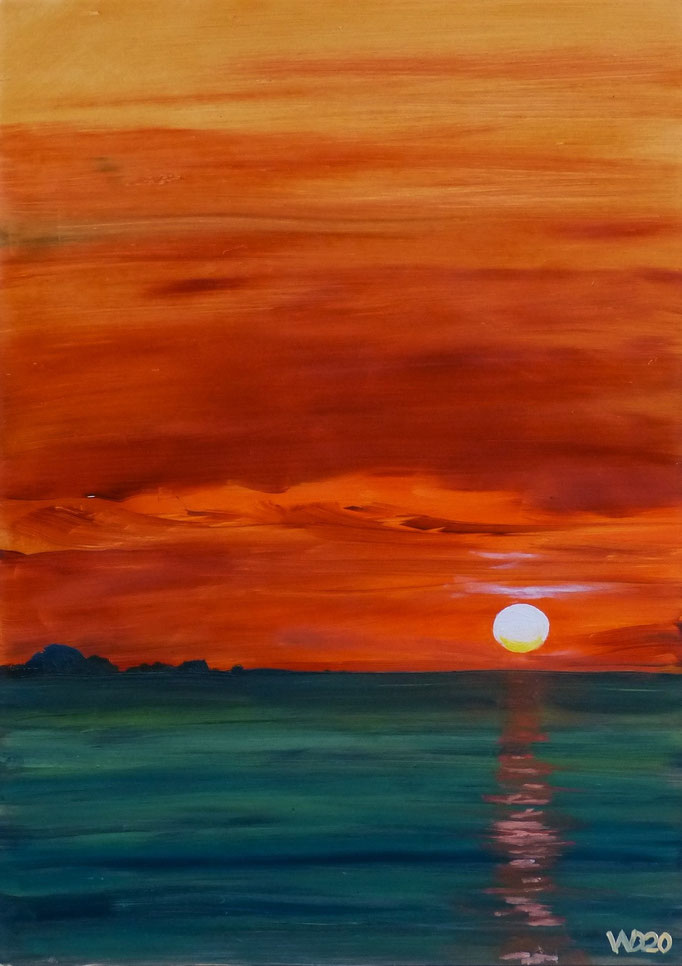 Sunset 24 - 24 x 33 cm  Ölfarbe auf Papier   45.00 €