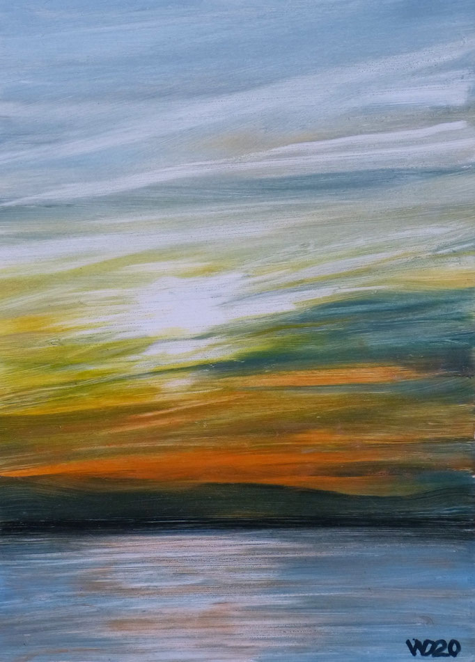 Sunset 73 - 24 x 33 cm  Ölfarbe auf Papier   45.00 €