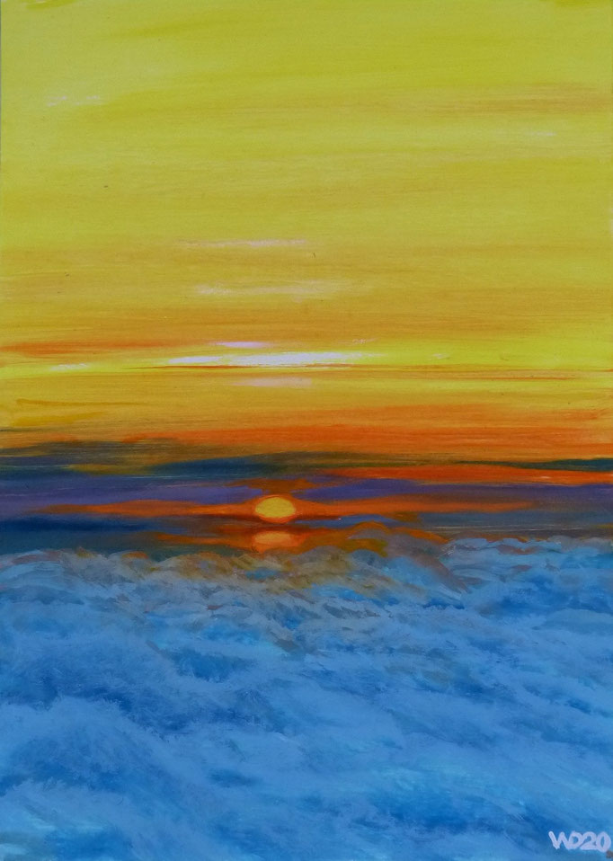 Sunset 45 - 24 x 33 cm  Ölfarbe auf Papier   45.00 €