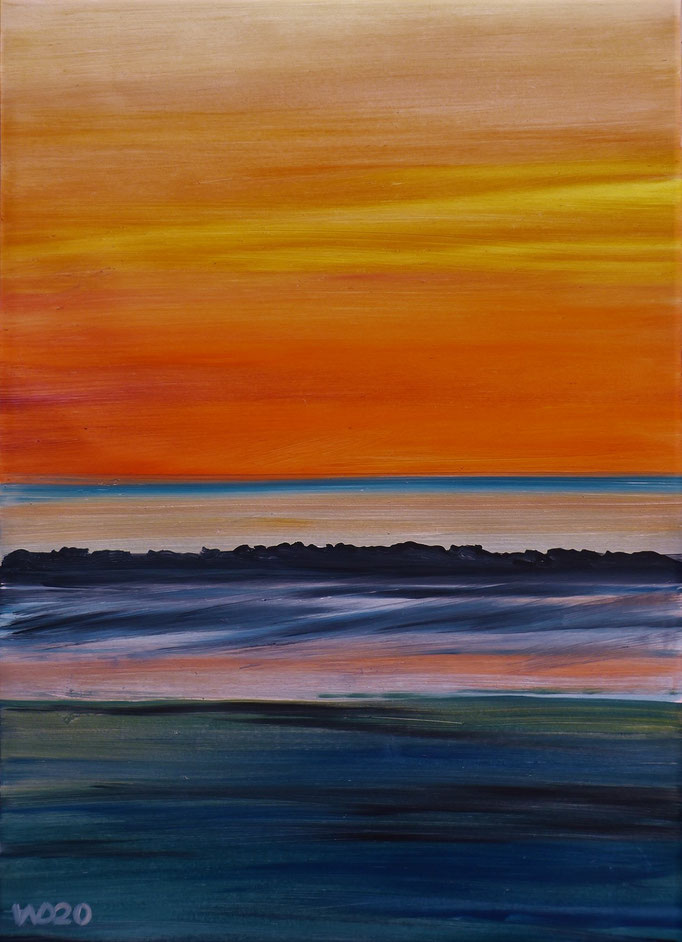 Sunset 56 - 24 x 33 cm  Ölfarbe auf Papier   45.00 €