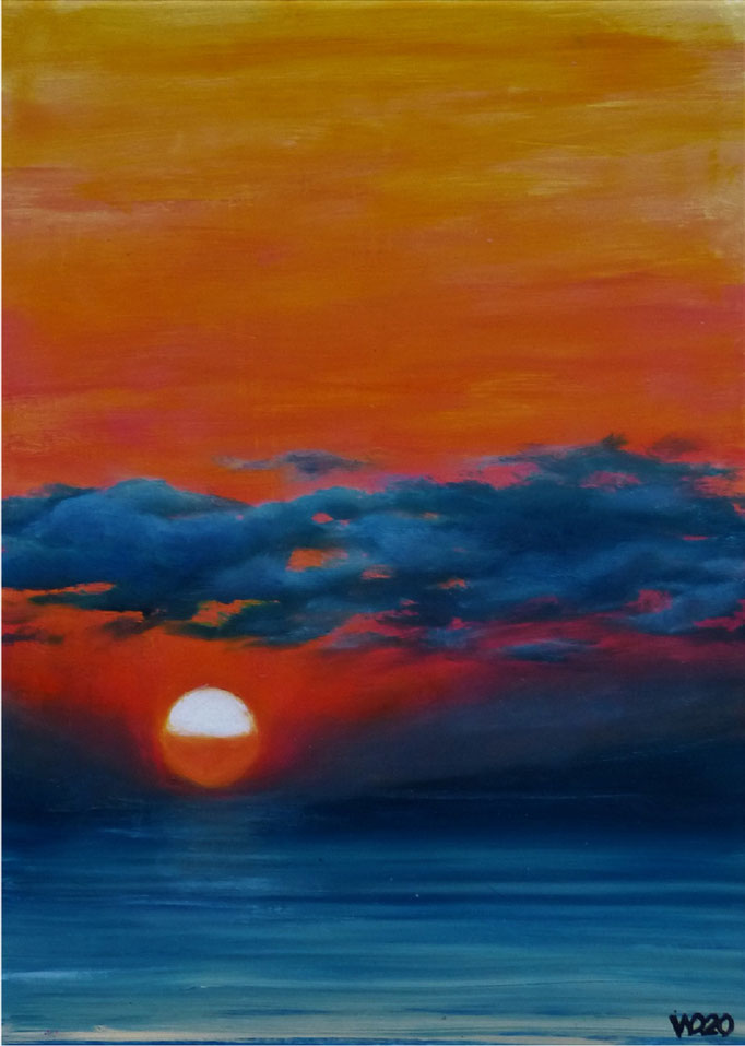 Sunset 10 - 24 x 33 cm  Ölfarbe auf Papier   45.00 €