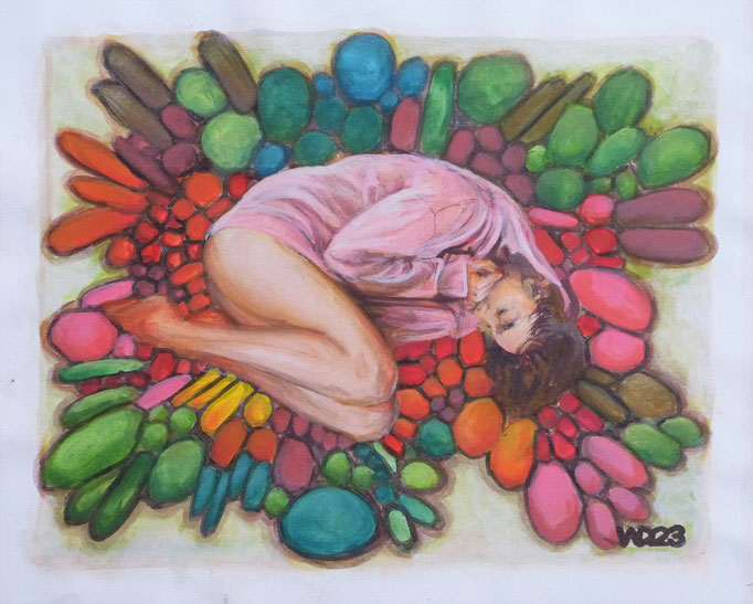 Doucement - 44 x 54 cm  Acrylfarbe auf Leinwand   100.00 €