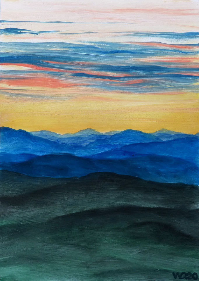 Sunset 66 - 24 x 33 cm  Ölfarbe auf Papier   45.00 €
