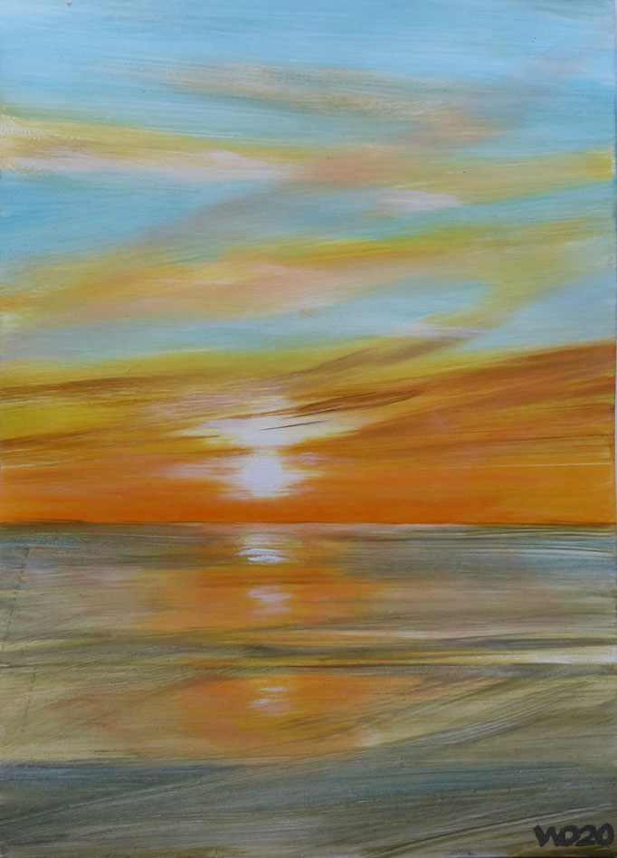 Sunset 64 - 24 x 33 cm  Ölfarbe auf Papier   45.00 €