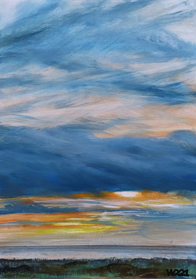 Sunset 85 - 24 x 33 cm  Ölfarbe auf Papier   45.00 €