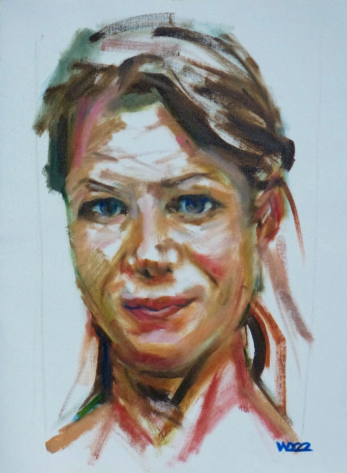 Schauspielerin -  40 x 53 cm  Ölfarbe auf Leinwand   70.00 €
