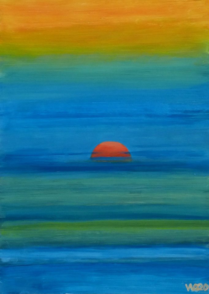 Sunset 22 - 24 x 33 cm  Ölfarbe auf Papier   45.00 €