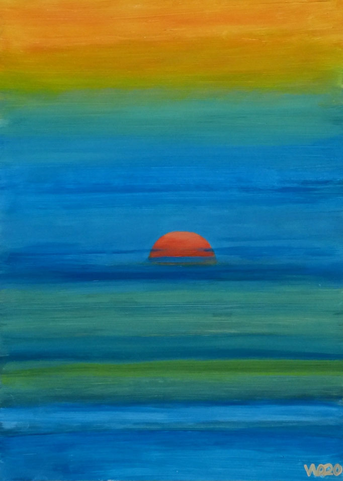 Sunset 22 - 24 x 33 cm  Ölfarbe auf Papier   45.00 €