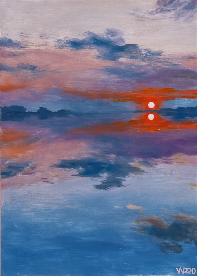 Sunset 23 - 24 x 33 cm  Ölfarbe auf Papier   45.00 €