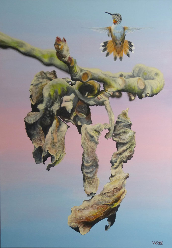 Kolibri -  70 x 100cm  Acrylfarbe, Leinwand, Schlussfirnis  400.00 €