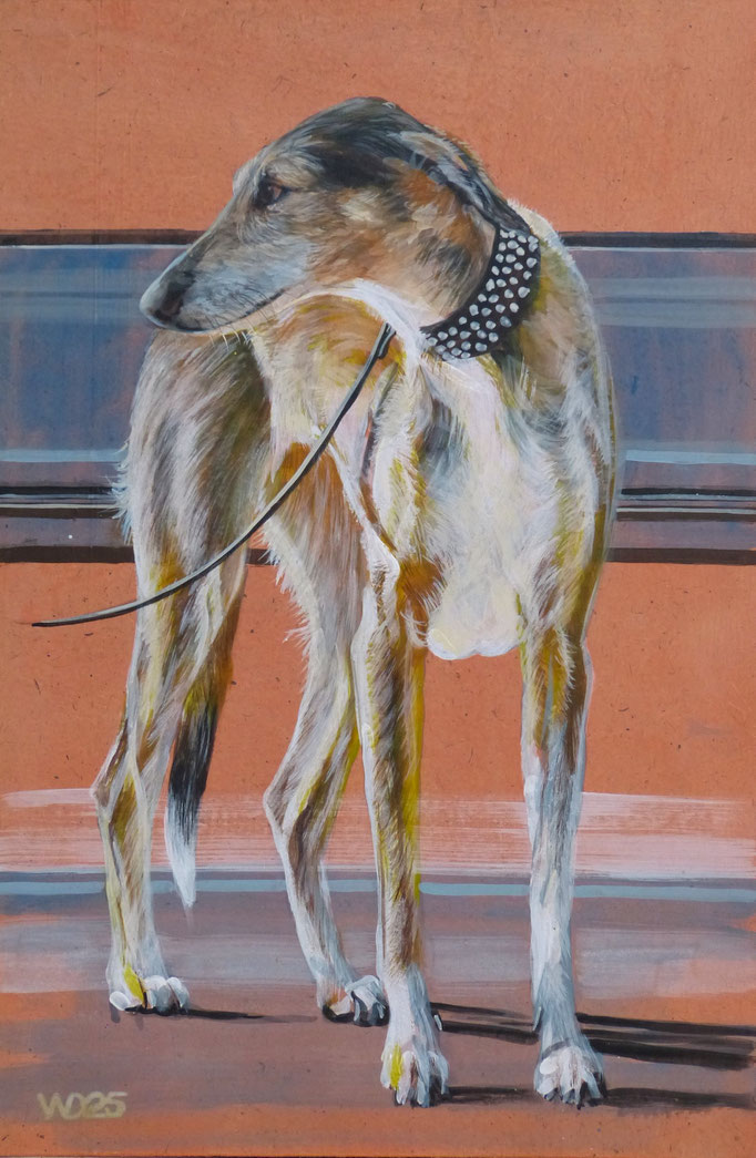 Windhund - 40 x 60 cm  Acrylfarbe auf 3mm MDF-Platte    130.00 €
