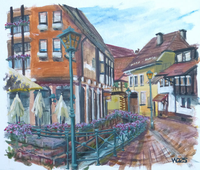 Oberkircher Gewerbekanal - 46 x 55 cm  Acrylfarbe auf Leinwand  120.00 €