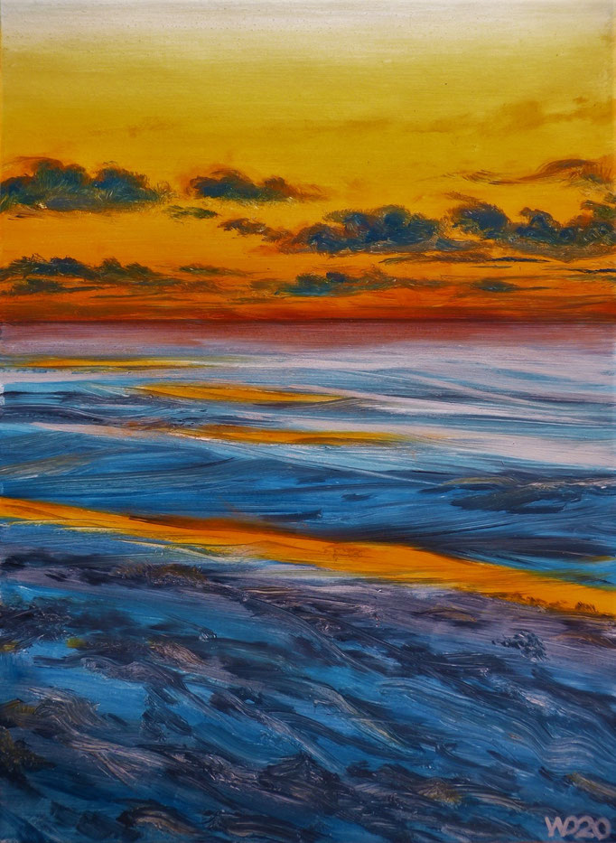 Sunset 54 - 24 x 33 cm  Ölfarbe auf Papier   45.00 €