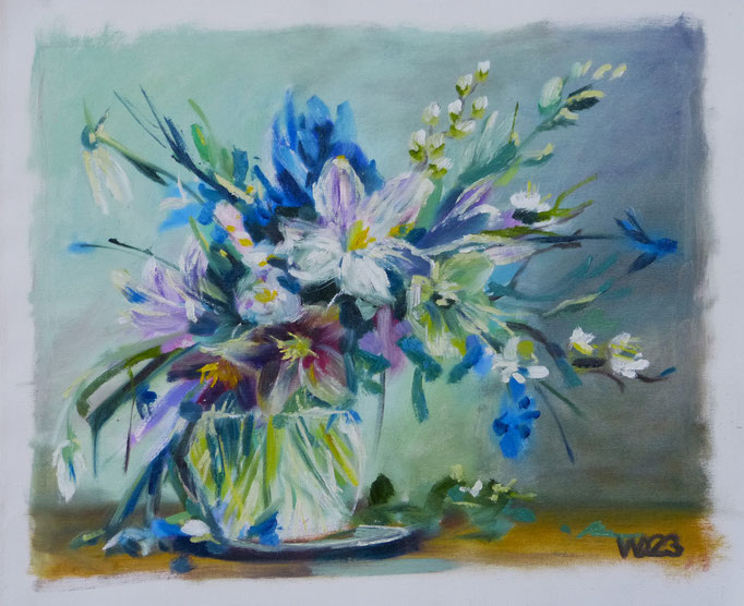 Krokusse - 44 x 54 cm  Ölfarbe auf Leinwand  70.00 €