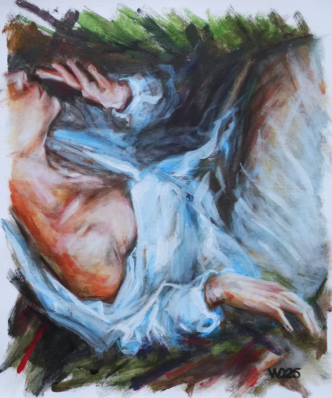 Eingeklemmt - 46 x 55 cm   Acrylfarbe auf Leinwand  200.00 €