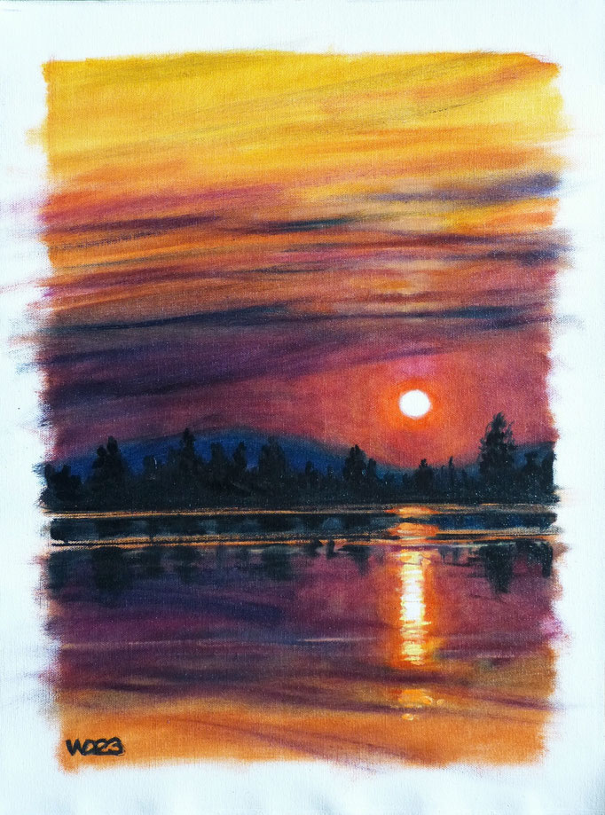 Sunset 86 -  40 x 53 cm  Ölfarbe auf Leinwand   80.00 €