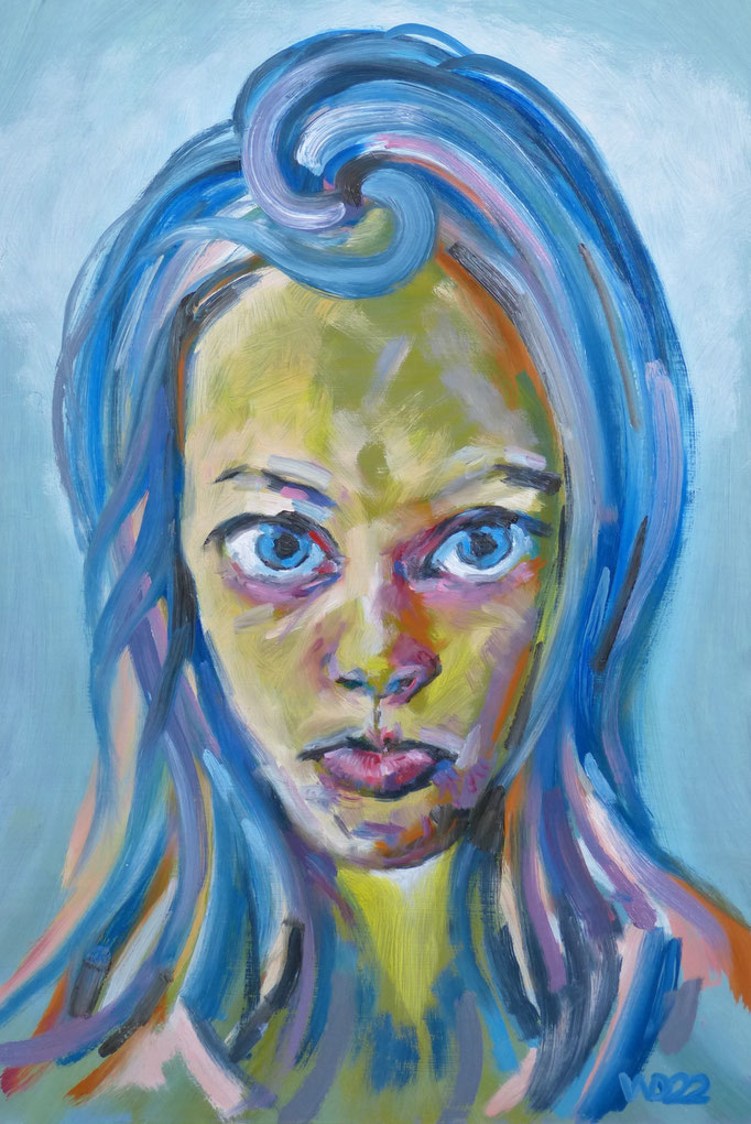 Hulk's daughter - 39 x 57 cm  Ölfarbe auf 3mm MDF-Platte    80.00 €